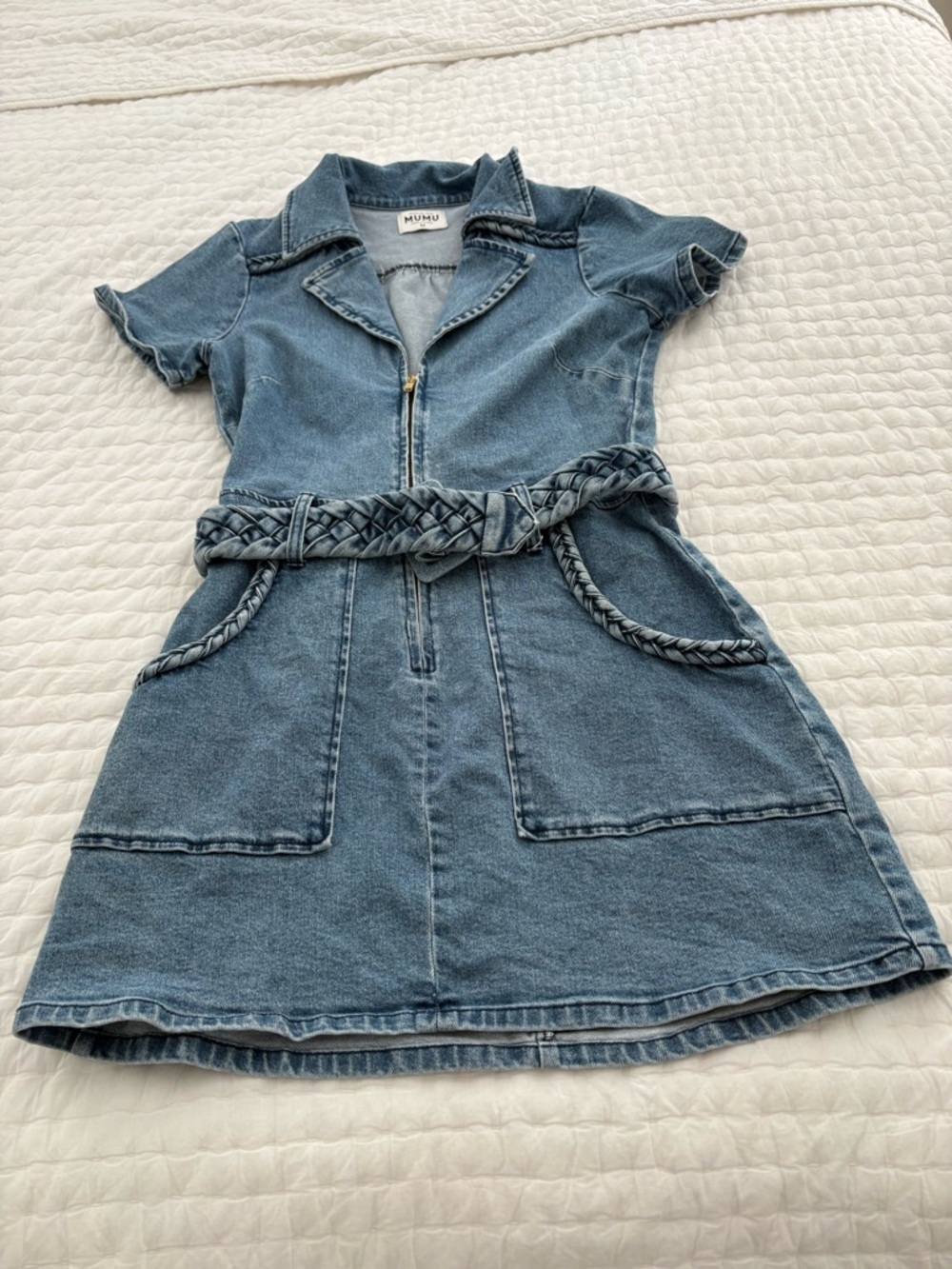 SHOW ME YOUR MUMU OUTLAW DRESS IN TIDE - Picture 2 of 4